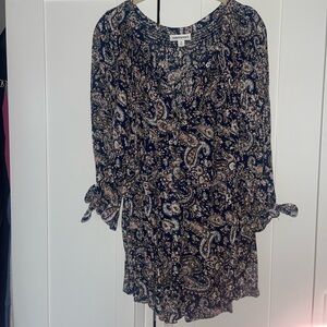 Westport Paisley Tunic - Navy and Cream